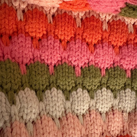 EUC Anthropologie THML Striped Crochet Sleeves Sweater in Large--Boho, Indie - Picture 2 of 2